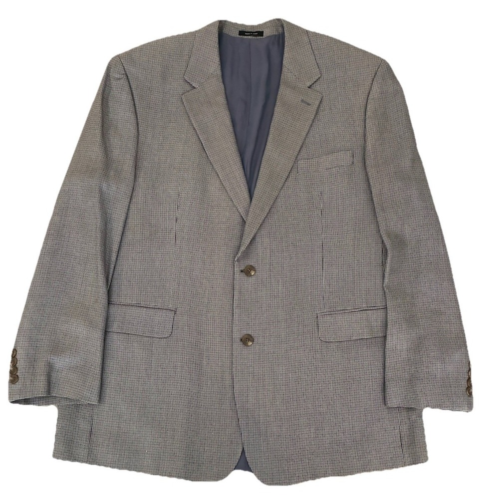Ralph Lauren Blazer Men's 46L Brown Gray 100% Silk Sport Coat Jacket